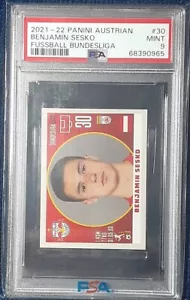 2021-22 Panini Austrian #30 Benjaminn Sesko RC PSA 9 Mint Fussball Bundesliga - Picture 1 of 4