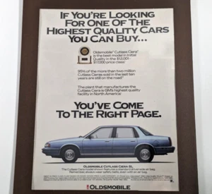 Vintage 1992 Oldsmobile Cutlass Ciera Ad 9,5x12 gerahmtes Auto Geschenk für Mechaniker - Bild 1 von 7