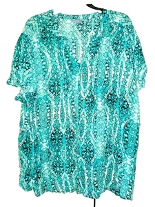 Blusa Damas Plus Laura Scott Verde Floral Talla 2X NUEVA - Imagen 1 de 2