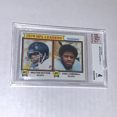 1979 Topps Walter Payton Earl Campbell ROOKIE #3 BVG 4 VG/EX 2 HOF'ers - Image 1 of 4