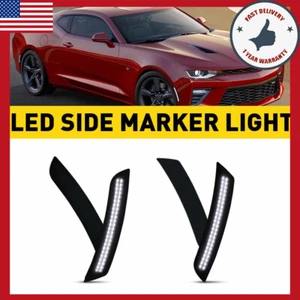 4Pcs Fit Chevy Camaro 2016-2022 White LED Side Marker Light Smoke Housing Lamp - Bild 1 von 12