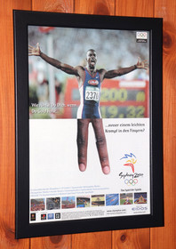2000 Summer Olympics Dreamcast PS2 Old Rare Small Promo Poster / Ad Page Framed