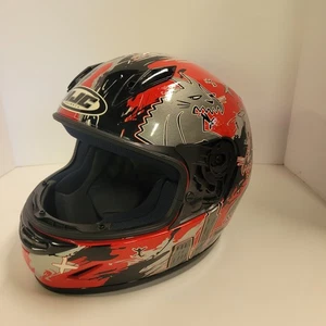 hjc cl-y Motorcycle Helmet Black Red and Gray, Youth Medium needs face shield - Bild 1 von 14