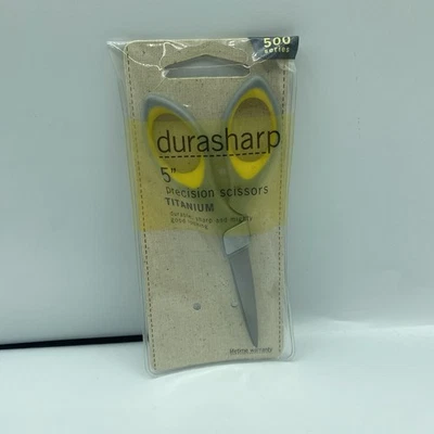 Durasharp 5 英寸精密剪刀 钛工艺 2005 黄色 灰色 — 第 1/2 张图片