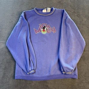 SUDADERA BORDADA MICKEY MOUSE VINTAGE AÑOS 90 Cuello Redondo Walt Disney Camiseta L - Imagen 1 de 10