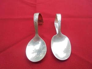 Lot of 2 Vintage Bent Curved Loop Handle Baby Spoons Silver Plated Oneida ington - Picture 1 of 6