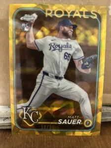 2024 Topps Chrome Update Sapphire USCS-25 Matt Sauer Gold Ref. RC Buchstütze 50/50 - Bild 1 von 4