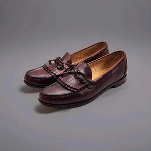 Mocassini ALLEN EDMONDS Woodstock taglia 13 AA bordeaux pelle kitlie cravatta USA - Foto 1 di 8