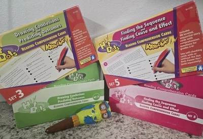Hot Dots Reading Sets 3 & 5: Sequence/Cause & Effect/Conclusions + Owl Pen! - Image 1 of 4