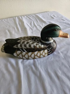 Holz Stockente Köder handbemalt signiert vom Künstler - Bild 1 von 7