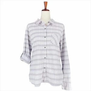 PRANA Bronwyn Lightweight Quick-Dry Button-Up Shirt Grapevine Purple Plaid Sz L - Picture 1 of 8