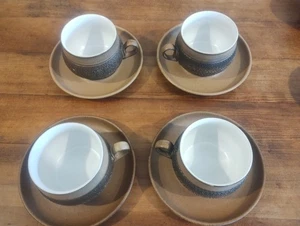 4 Denby Cotswold Breakfast Coffee Cups and Daucers - Picture 1 of 13