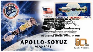 25-263, 2025, Apollo-Sojus, Poststempel, Event Cover, 50th Anniversary, Sparta WI, S - Bild 1 von 1