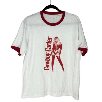 Camiseta Beyonce Cowboy Carter Act II Timbre Doble Cara Blanca Talla L Foto 1 de 4