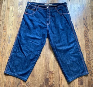 5ive Jungle Jeans Herren Größe 46x27 Super Baggy Vintage Y2K Bestickt Hip Hop - Bild 1 von 12