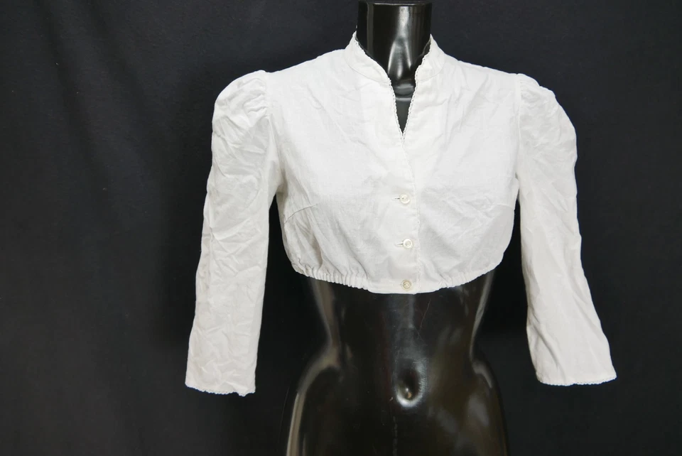Gr.36 Dirndlbluse weiß Bluse für Dirndl C&A Baumwolle mit Spitze B11335 - Bild 1 von 4