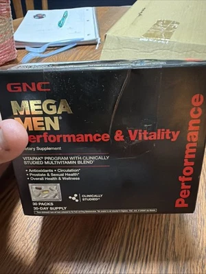 Vitapak GNC Mega Men Performance & Vitality incluyendo SALUD SEXUAL Exp. 01/27 Foto 1 de 4