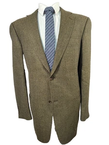 Chaqueta Blazer Abrigo Deportivo HART SCHAFFNER MARX Para Hombres Marrón Lana Calce Clásico 42L - Imagen 1 de 10