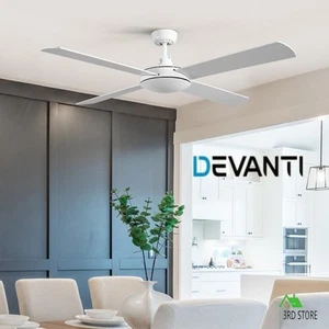 Devanti 52'' Ceiling Fan Fans 1300mm Wall Controller 4 Blades Cooling White - Picture 1 of 12