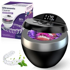 Ultrasonic Retainer Cleaner, 200ML Denture Cleaner for Mouthguard, Black - Picture 1 of 8