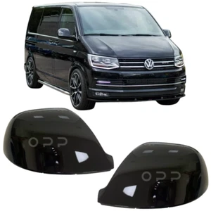 For VW Transporter T5.1 T6 T6.1 Wing Mirror Cover Painted Gloss Black LH Or RH - Picture 1 of 7