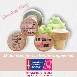 1- Brustkrebs Wein Stopper Brustkrebs Geschenk Brustkrebs Bewusstsein Designs - Bild 1 von 12