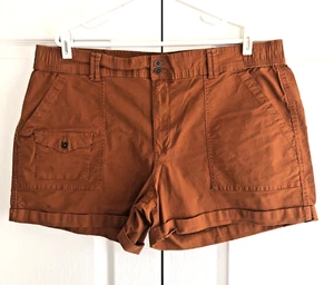 Time and Tru Women's Shorts Size 20 Copper Brown Stretch Elastic Sides at Waist - Picture 1 of 8