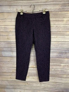 Bar III Größe 2 Cropped Anzughose Animal Abschlussball lila vorne flach strukturiert Boho - Bild 1 von 10