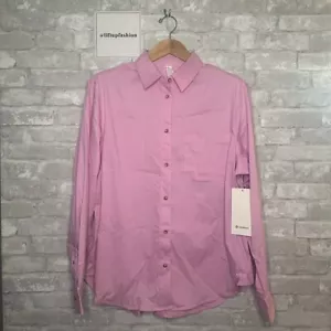Lululemon Women's Cotton Blend Poplin Button Down Shirt NWT Size XL (VITP) - Picture 1 of 8