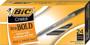 BIC Cristal Xtra Penna a sfera audace, punta (1,6 mm), numero 24, nero - Foto 1 di 11