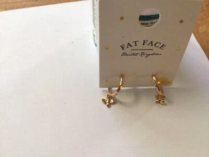 Fat Face Bee Earrings Bnwt Gold Hoops - Picture 1 of 2