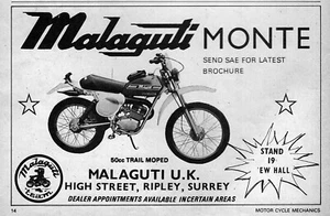 Malaguti Monte Scooter 1977 anuncio impreso original - Imagen 1 de 1