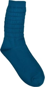 HUE Womens Socks Diamond Quilted Cuffed Feminine Solid Ocean Blue - Picture 1 of 1