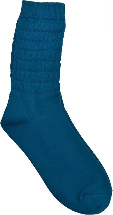 HUE Womens Socks Diamond Quilted Cuffed Feminine Solid Ocean Blue - Image 1 of 1