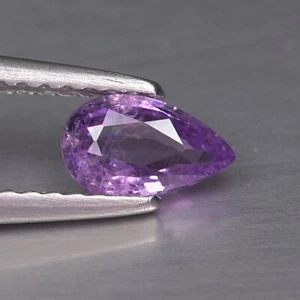 TERRA ESTRATTA 0,56 Ct! Zaffiro viola 100% naturale taglio pera zaffiro dello Sri Lanka - Foto 1 di 4