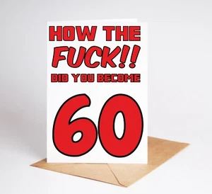 Divertida tarjeta de cumpleaños 60 How Become 60 Best Friend Brother Sister BC125 - Imagen 1 de 3