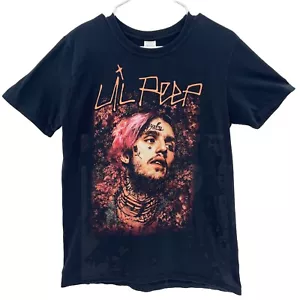 T-shirt manica corta concerto artista hip hop rapper Lil Peep maglietta cotone nero med - Foto 1 di 9