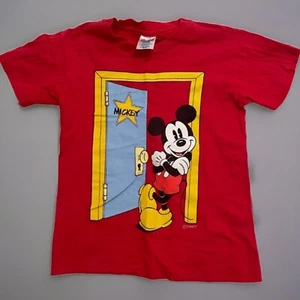 Youth Disney Mickey Mouse Red Graphic T Shirt M Made In USA - Picture 1 of 8