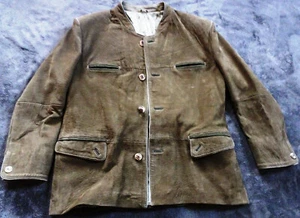 Trachten Lederjacke - Herren - braun - weiches Schaf-Nubukleder - Gr. 27 - C&A - Bild 1 von 4