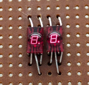 2 Stk. Display Mini Blase Rot Gemeinsame Kathode 1 Ziffer 7 Segment Hewlett Packard - Bild 1 von 4
