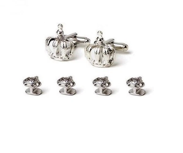 Nuevo Silver King’s Crowns 2 gemelos 4 tachuelas Hecho en EE. UU. 1 año Mardi Gras Foto 1 de 1