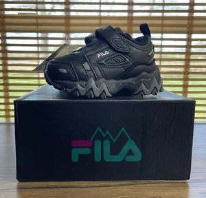 Fila Shoes Infant 4 Oakmont Trail Black Hook And Loop Closure Trail Running - Picture 1 of 9