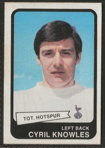 A&BC-FOOTBALL 1968 YELLOW BACK-#096- TOTTENHAM SPURS - CYRIL KNOWLES 