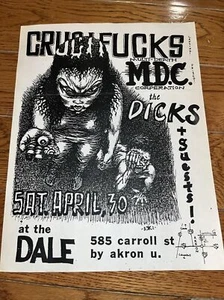 Póster de folleto de banda punk crucifucks de la década de 1980 Akron - Imagen 1 de 2