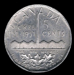 CANADÁ - MONEDA DE ALUMINIO DE 5 CENTAVOS "EL GRAN NÍQUEL" 1751-1951 SIN CIRCULAR - Imagen 1 de 2