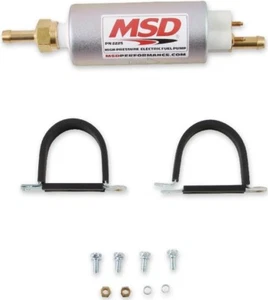 MSD HIGH PRESSURE ELECTRIC FUEL PUMP,45 GPH@60PSI,.3/8" HOSE NIPPLE INLET/OUTLET - Picture 1 of 9