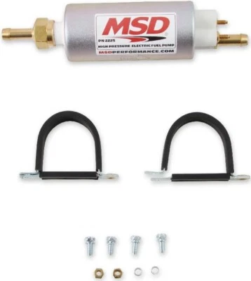 MSD HIGH PRESSURE ELECTRIC FUEL PUMP,45 GPH@60PSI,.3/8" HOSE NIPPLE INLET/OUTLET - Image 1 of 4