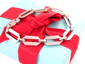Tiffany & Co Stainless Steel Picasso Zellige Link Bracelet 8" - Picture 1 of 4