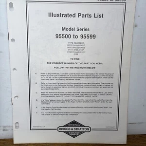 Briggs & Stratton Engine Models 95500 to 95599 Illustrated Parts Catalog List - Picture 1 of 2