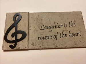 Laughter Is The Music of The Heart Plaque , Brand New, Wall Decoration - Picture 1 of 3